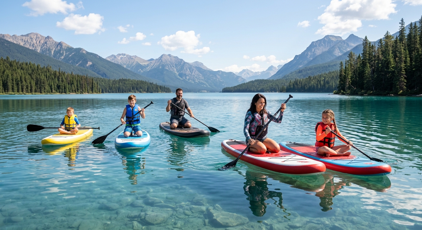 Kids inflatable paddleboard and kayak rental Atlanta for lake days